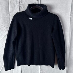 Barrow &‎ Grove Black 100% Cashmere Turtleneck Sweater Womens Large Roll Neck